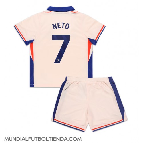 Camiseta Chelsea Pedro Neto #7 Segunda Equipación Replica 2024-25 para niños mangas cortas (+ Pantalones cortos)